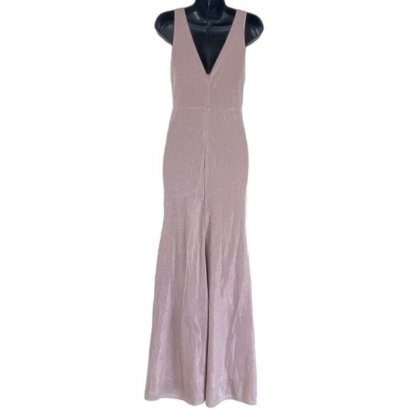 jo+el Metallic Pink High Slit Sleeveless Gown Sz M - Picture 7 of 12